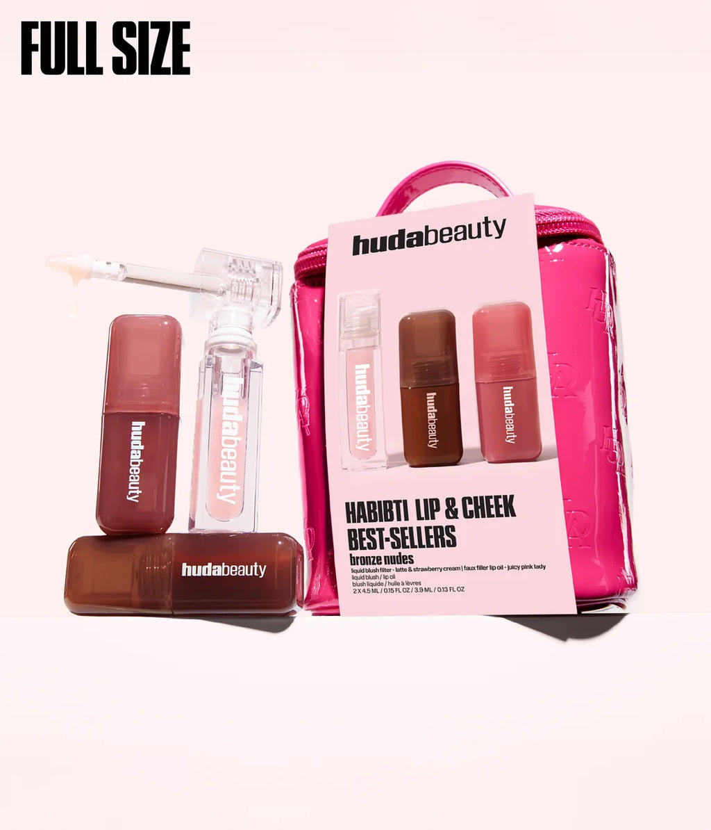 Huda Beauty Habibti lip & Cheek Full Size Set